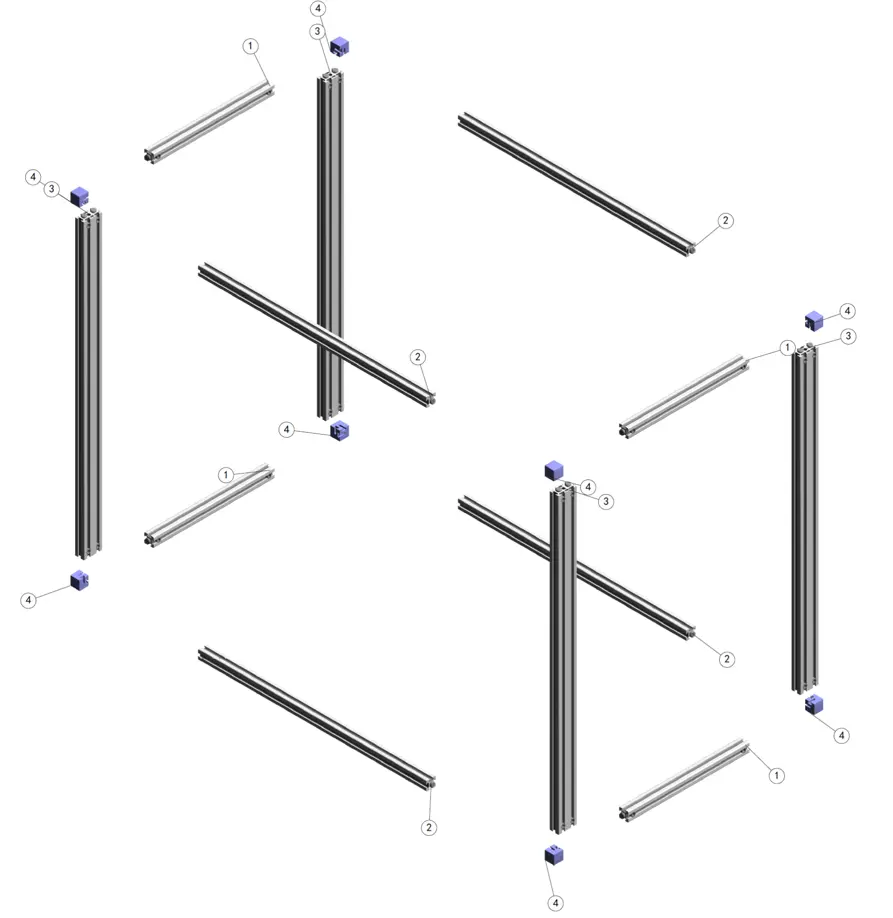 连接件和铝型材示意图